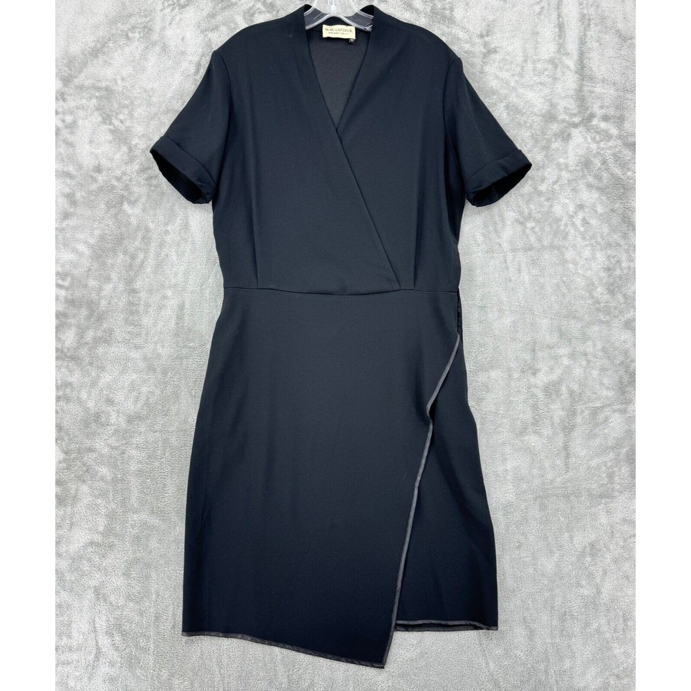 MM Lafleur Dress Womens 10 The Tory Crepe Sheath Minimalist Career Classic Black